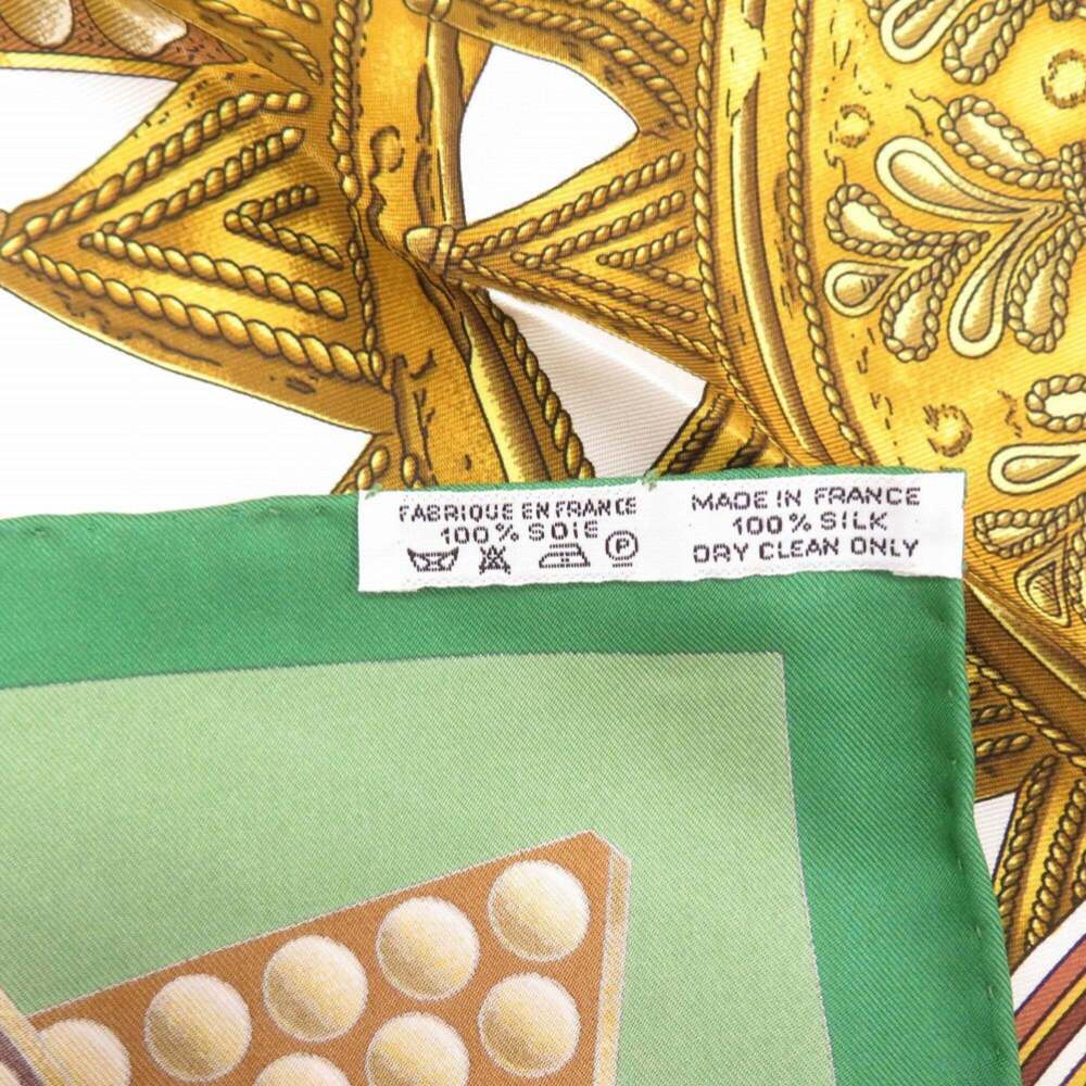 HERMES Authentic Green Silk Scarf - Picture 4 of 4